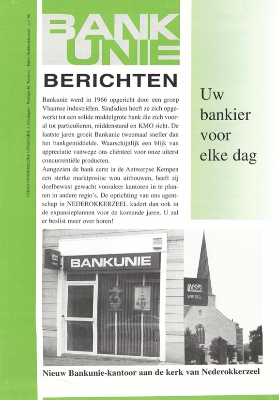 Folder bankunie juli 1996